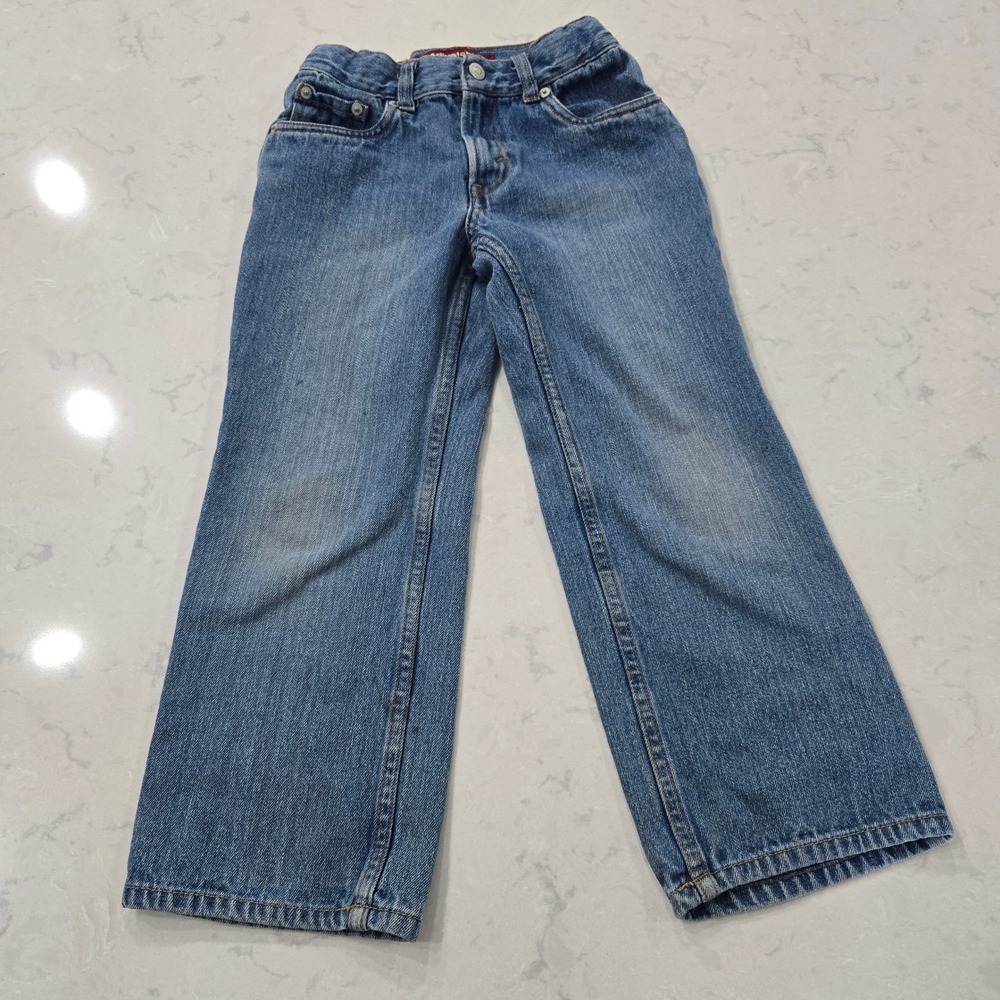 Levis 569 Loose Fit Jeans Kids Size 7 Regular Medium Wash Adjustable Waistband